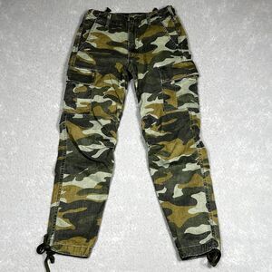 MOTHER Joggers Womens 24 Camo Sir Yes Sir USA Finding Strength Cargo Linen Blend